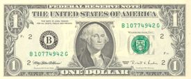 Obverse of the $1 bill