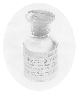 A bottle of diphtheria antitoxin, produced by the United States Hygienic Laboratory and dated May 8, 1895